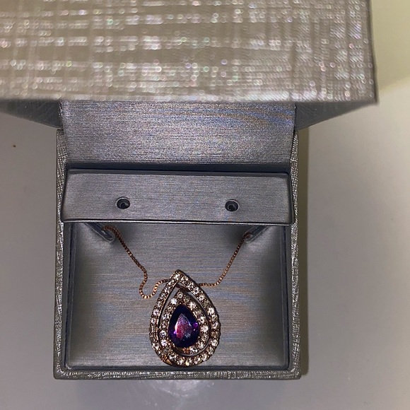 COPY - 14k silver purple ruby necklace - Picture 1 of 2